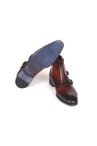 Paul Parkman 88951 Calf-Skin Leather Triple Monk-Strap Boots (PM6329)-AmbrogioShoes