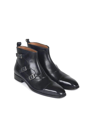 Paul Parkman 88951 Calf-Skin Leather Triple Monk-Strap Boots (PM6329)-AmbrogioShoes