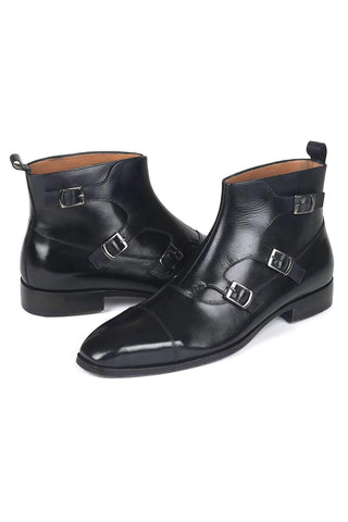 Paul Parkman 88951 Calf-Skin Leather Triple Monk-Strap Boots (PM6329)-AmbrogioShoes