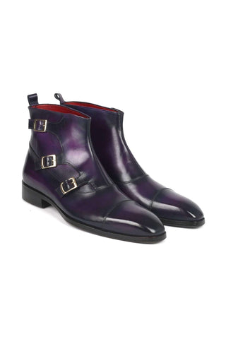 Paul Parkman 88951 Leather Triple Monk-Strap Boots (PM6329)