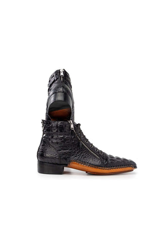 Paul Parkman 88AP Crocodile Embossed Leather Zipper Boot (PM6462)