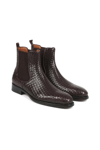 Paul Parkman 92WN87 Woven Leather Chelsea Boots (PM6347)