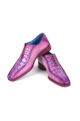Paul Parkman 94 Croco Embossed Calf-Skin Leather Bicycle Toe Oxfords (PM6368)-AmbrogioShoes