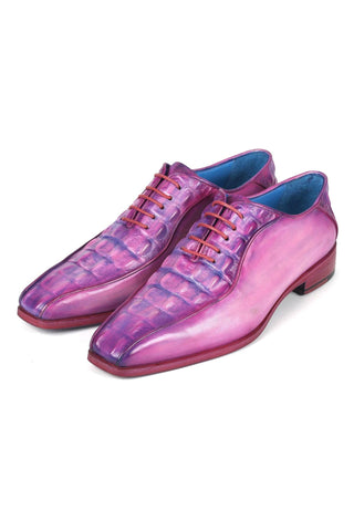 Paul Parkman 94 Croco Embossed Calf-Skin Leather Bicycle Toe Oxfords (PM6368)-AmbrogioShoes