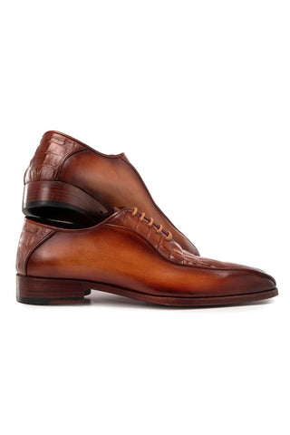 Paul Parkman 94 Croco Embossed Calf-Skin Leather Bicycle Toe Oxfords (PM6368)-AmbrogioShoes