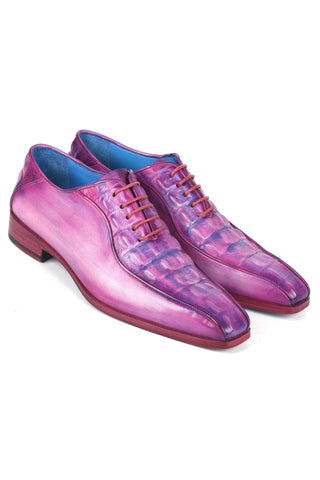 Paul Parkman 94 Croco Embossed Calf-Skin Leather Bicycle Toe Oxfords (PM6368)-AmbrogioShoes