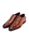 Paul Parkman 94 Croco Embossed Calf-Skin Leather Bicycle Toe Oxfords (PM6368)-AmbrogioShoes