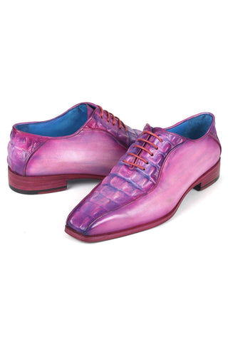Paul Parkman 94 Croco Embossed Calf-Skin Leather Bicycle Toe Oxfords (PM6368)-AmbrogioShoes