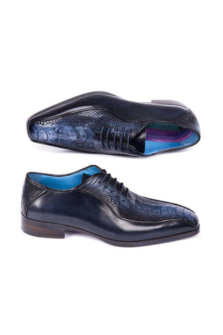 Paul Parkman 94DL Exotic Ostrich Skin Bicycle Toe Oxfords (PM6449)
