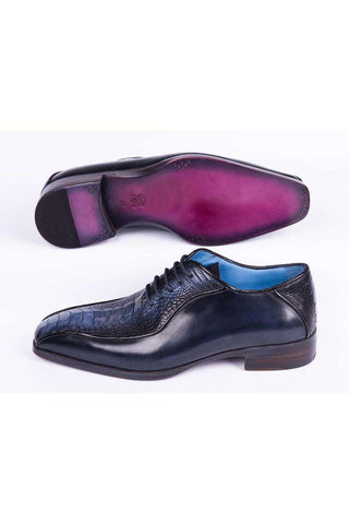 Paul Parkman 94DL Exotic Ostrich Skin Bicycle Toe Oxfords (PM6449)