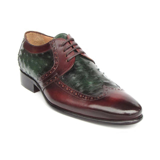 Paul Parkman 956GB57 Green & Brown Ostrich / Calf-Skin Leather Derby (PM6401)