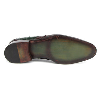 Paul Parkman 956GB57 Green & Brown Ostrich / Calf-Skin Leather Derby (PM6401)
