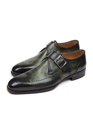 Paul Parkman 98F54 Calf-Skin Leather Single Monk-Strap-AmbrogioShoes