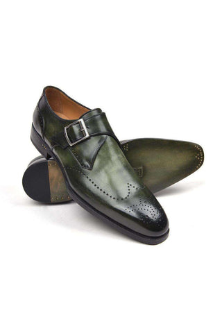 Paul Parkman 98F54 Calf-Skin Leather Single Monk-Strap-AmbrogioShoes