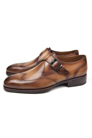 Paul Parkman 98F54 Calf-Skin Leather Single Monk-Strap-AmbrogioShoes