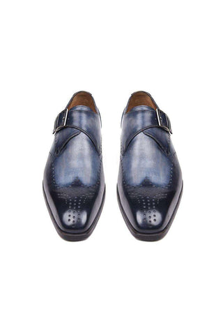 Paul Parkman 98F54 Calf-Skin Leather Single Monk-Strap-AmbrogioShoes