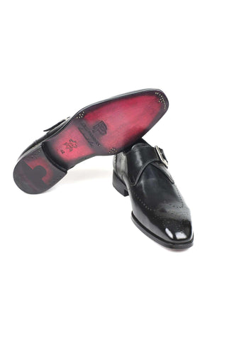 Paul Parkman 98F54 Calf-Skin Leather Single Monk-Strap-AmbrogioShoes