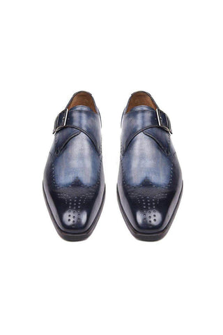 Paul Parkman 98F54 Leather Single Monk-Strap-AmbrogioShoes