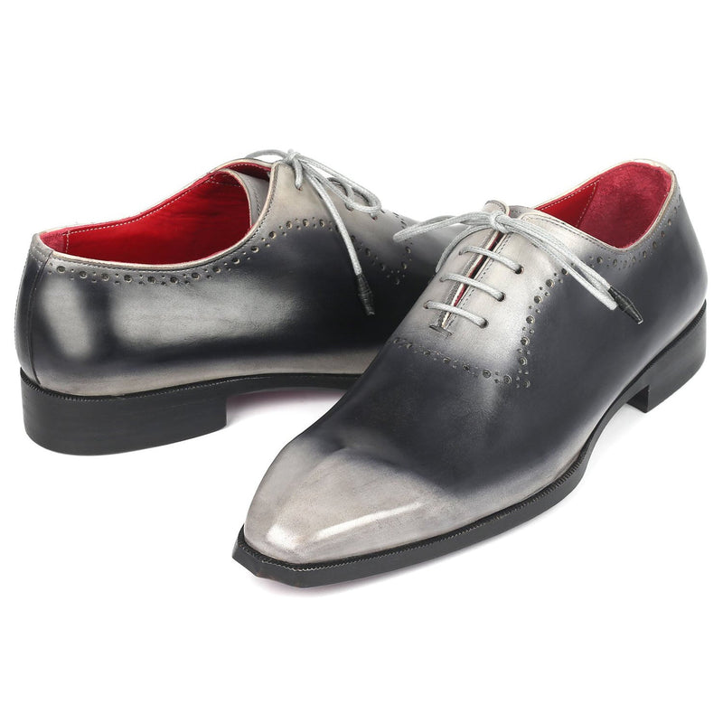 Paul Parkman AG445GRY Men's Shoes Gray Calf-Skin Leather Oxfords (PM6310)-AmbrogioShoes