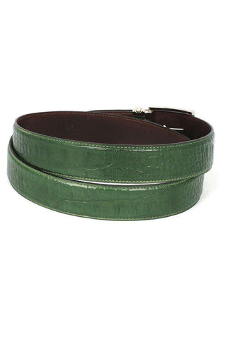 Paul Parkman B02 Men's Crocodile Embossed Calfskin Leather Belt (PMB207)-AmbrogioShoes