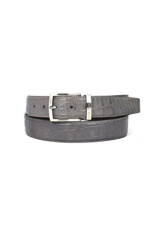 Paul Parkman B02 Men's Crocodile Embossed Calfskin Leather Belt (PMB207)-AmbrogioShoes