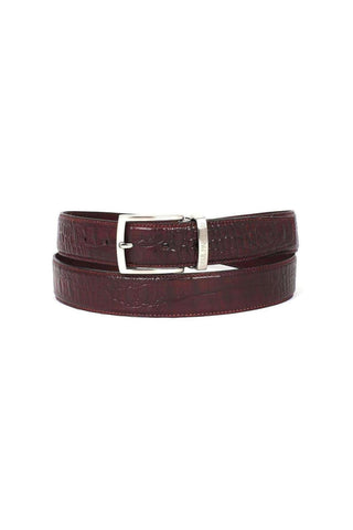 Paul Parkman B02 Men's Crocodile Embossed Calfskin Leather Belt (PMB207)-AmbrogioShoes