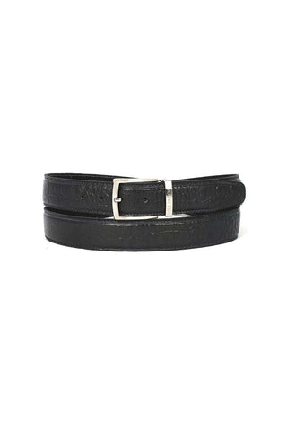 Paul Parkman B02 Men's Crocodile Embossed Calfskin Leather Belt (PMB207)-AmbrogioShoes