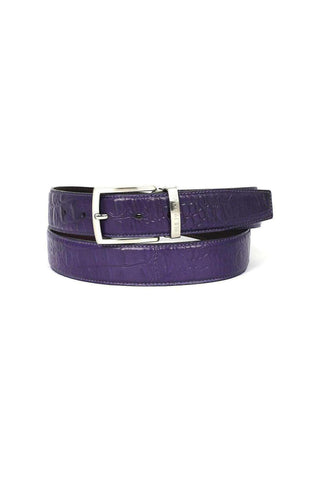 Paul Parkman B02 Men's Crocodile Embossed Calfskin Leather Belt (PMB207)-AmbrogioShoes