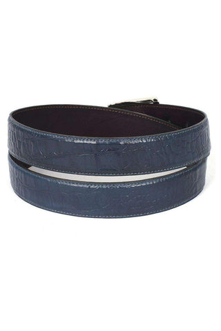 Paul Parkman B02 Men's Crocodile Embossed Calfskin Leather Belt (PMB207)-AmbrogioShoes