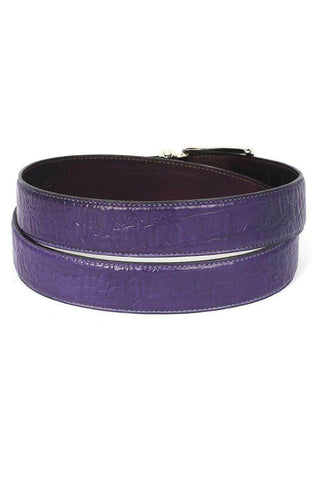 Paul Parkman B02 Men's Crocodile Embossed Calfskin Leather Belt (PMB207)