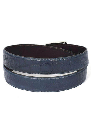 Paul Parkman B02 Men's Crocodile Embossed Calfskin Leather Belt (PMB207)