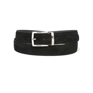 Paul Parkman Men's Belt Black Suede (PMB602)-AmbrogioShoes