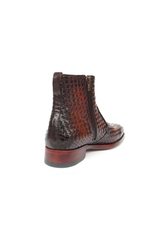 Paul Parkman BT269 Woven Leather Welted Zipper Boots (PM6402)-AmbrogioShoes