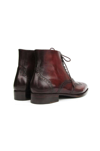 Paul Parkman BT4861-BRD Brown Burnished Leather Goodyear Welted Wingtip Boots (PM6407)-AmbrogioShoes