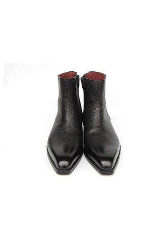 Paul Parkman BT6499-BLK Black Floater Leather Side Zipper Boots (PM6392)-AmbrogioShoes