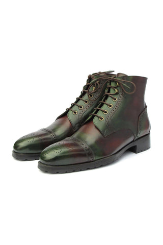 Paul Parkman BT9566 Calf-Skin Leather Cap-Toe Derby Lace-Up Boot (PM6457)-AmbrogioShoes