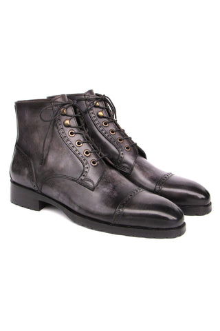 Paul Parkman BT9566 Calf-Skin Leather Cap-Toe Derby Lace-Up Boot (PM6457)-AmbrogioShoes