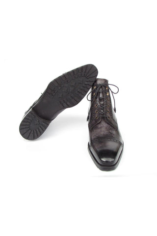Paul Parkman BT9566 Calf-Skin Leather Cap-Toe Derby Lace-Up Boot (PM6457)-AmbrogioShoes