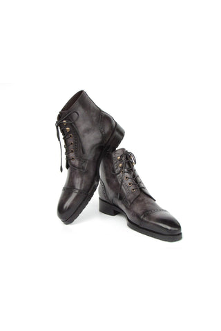 Paul Parkman BT9566 Calf-Skin Leather Cap-Toe Derby Lace-Up Boot (PM6457)-AmbrogioShoes