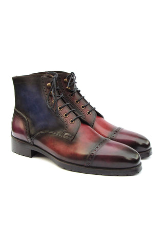 Paul Parkman BT9566 Calf-Skin Leather Cap-Toe Derby Lace-Up Boot (PM6457)-AmbrogioShoes