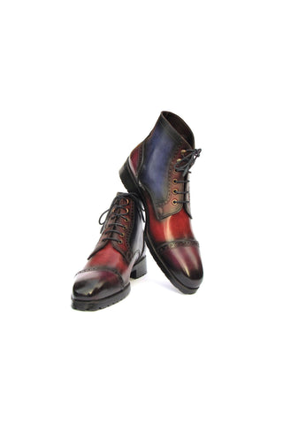 Paul Parkman BT9566 Calf-Skin Leather Cap-Toe Derby Lace-Up Boot (PM6457)-AmbrogioShoes