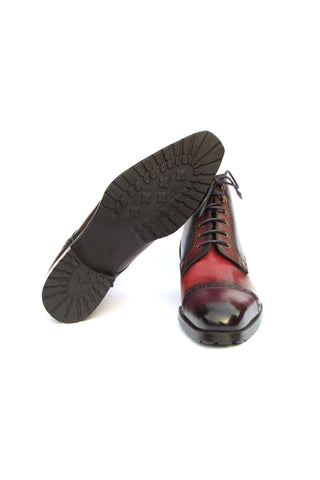 Paul Parkman BT9566 Calf-Skin Leather Cap-Toe Derby Lace-Up Boot (PM6457)-AmbrogioShoes