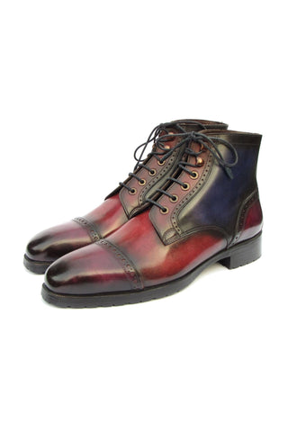 Paul Parkman BT9566 Calf-Skin Leather Cap-Toe Derby Lace-Up Boot (PM6457)-AmbrogioShoes