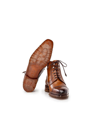 Paul Parkman BT9566 Calf-Skin Leather Cap-Toe Derby Lace-Up Boot (PM6457)-AmbrogioShoes