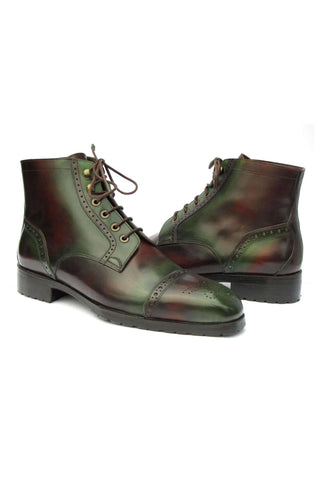 Paul Parkman BT9566 Leather Cap-Toe Derby Lace-Up Boot (PM6457)