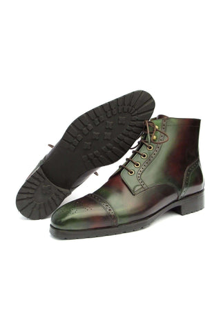 Paul Parkman BT9566 Leather Cap-Toe Derby Lace-Up Boot (PM6457)