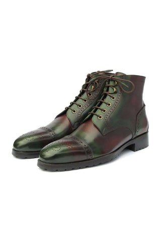 Paul Parkman BT9566 Leather Cap-Toe Derby Lace-Up Boot (PM6457)