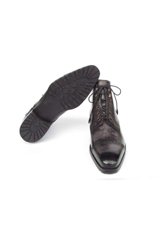 Paul Parkman BT9566 Leather Cap-Toe Derby Lace-Up Boot (PM6457)
