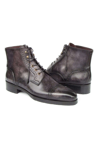 Paul Parkman BT9566 Leather Cap-Toe Derby Lace-Up Boot (PM6457)