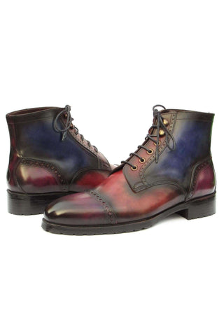 Paul Parkman BT9566 Leather Cap-Toe Derby Lace-Up Boot (PM6457)